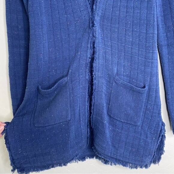CAbi Navy Blue Speckled Duchess Longline Cardigan Medium - Picture 7 of 10